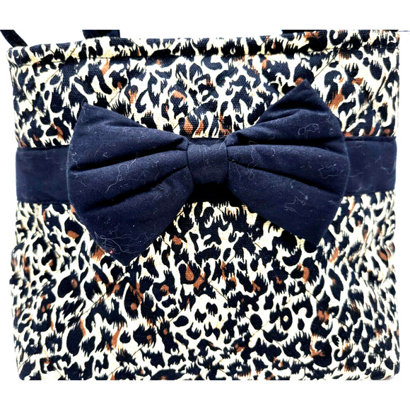 NaRaYa Small Black Handbag Cotton Jungle Print 8x7x5" - Picture 2 of 8